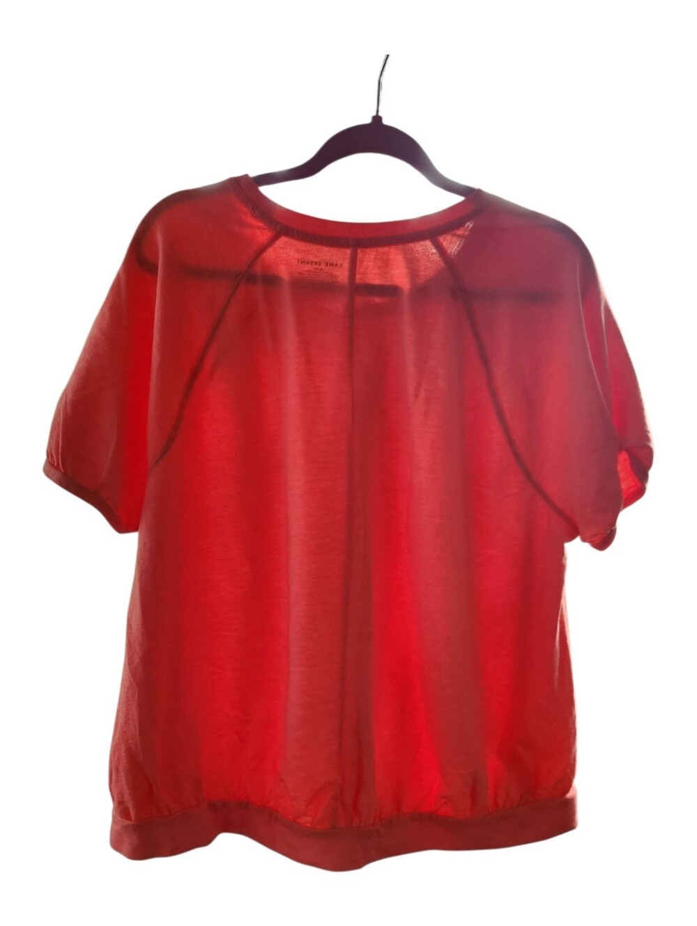 Lane Bryant Lightweight Coral Short Sleeve Sweatshirt Pullover Size 18/20 NWT - Picture 2 of 4